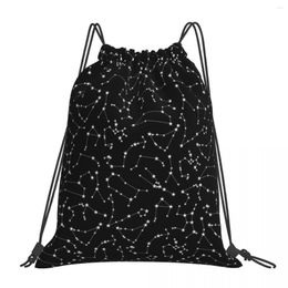 Backpack Zodiac Star Constellations Pattern Drawstring Bags Portable Backpacks Bundle Pocket Sports Bag Book