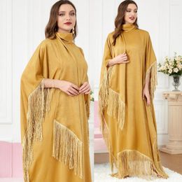 Ethnic Clothing Luxury Dress Abayas Muslim Tassel Batwing Sleeve Ramandan Eid Robe Cardigan Long Gowns Kimono Jubah Thobe Islamic Prayer