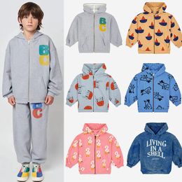 Jackets 2023 Baby Boys Sweatshirts Set Long Sleeve Boy Hoodies BC Children's Sweater Bobo Tops Clothes Print Outwear For Kids Girls 230707