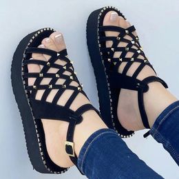 Sandals Women Flat Heels Sandals Summer Shoes For Women Ankle Strap Platform Sandals Female Street Style Flat