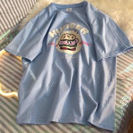 T-Shirt Cartoon Printed Tshirt Women Summer Aesthetic T Shirt 100 Cotton Oversized Tee Sweet Cute Loose Short Sleeve Top Girls Teens