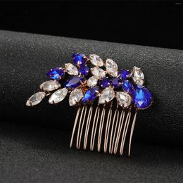 Hair Clips Simple Rhinestone Combs Mini Headpiece For Bride Wedding Gold Color Metal Fashion Jewelry Accessories