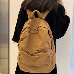 School Bags Girl Fabric Bag College Student Women Backpack Travel Ladies Vintage Canvas Female Kawaii Laptop