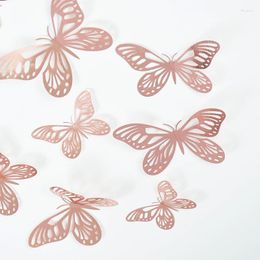 Wall Stickers 12pcs/set 3D Hollow Butterfly Sticker For Kids Rooms Home Decoration Decals Kitchen Magnet Fridge Art