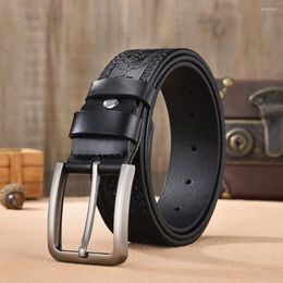 Belts Men Belt Genuine Leather Laser Luxury Strap Male Fashion Retro Pin Buckle