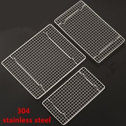 BBQ Tools Accessories bbq meshes stainless steel 304 barbecue net BBQ grill Mesh Rectangular Baking Tool with Foot Drainage Cake Drying Mesh Frame 230707