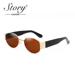 Sunglasses Storey retro metal round sunglasses women men brand luxury design fashion vintage small Steampunk oval sun glasses WGJ2 230707