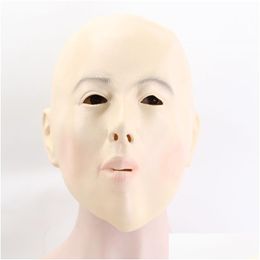 Party Masks Realistic Female Face Mask For Halloween Human Masquerade Latex Sexy Girl Crossdress Costume Cosplay Drop Delivery Home Dhrch