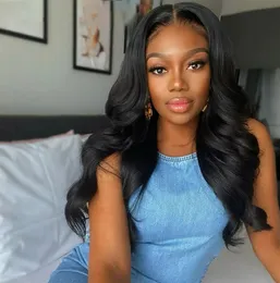 Body Wave 13x4 Lace Front Wig PrePlucked Brazilian Human Hair Lace Frontal Wigs For Women 28Inch Transparent Lace Closure Wig