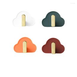 Hooks 4PCS Self Adhesive Wall Hook Strong Without Drilling Coat Bag Bathroom Door Kitchen Towel Hanger Cloud