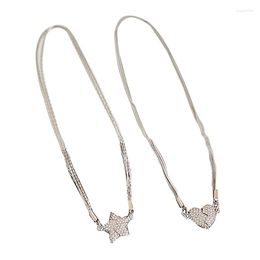 Pendant Necklaces Sparkling Magnetic Necklace With Zirconia And Heart Charm Dainty Tiny Chain