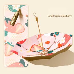 Umbrellas Small Fresh Double-layer Gold Fabric Sunshade Umbrella Sunscreen Sun UV Clear Umbrella Sunny Cute Umbrella