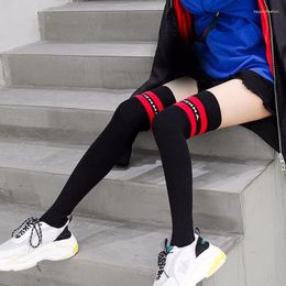 Women Socks Striped Solid Colour Funny Christmas Gifts Sexy Thigh High Long Stockings Cute Over Knee