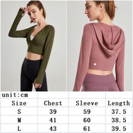 LL-F162 Exercise Fitness Wear Hoodies Womens Yoga Outfit Hooded Sweatshirt Sportswear Outer Outdoor Apparel Casual Adult Running Shirt Long Sleeve