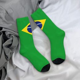 Men's Socks Autumn Winter Fashion Women Men Brazil Flag Non-slip Basketball