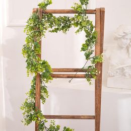 Decorative Flowers 195cm Artificial Eucalyptus Rattan Money Leaf Garden Decor Home Wall Hanging Vine Fake Plants For Wedding Party