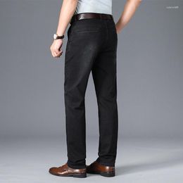 Men's Jeans Thin Straight Mens Black Stretch High Waist Denim For Summer 2023 Plus Size 40 42 44
