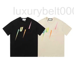 Men's T-Shirts Designer 2023 Luxury T Shirt Europe mens color letter printing tshirt Skateboard Fashion Womens Casual Tee top 2CT5