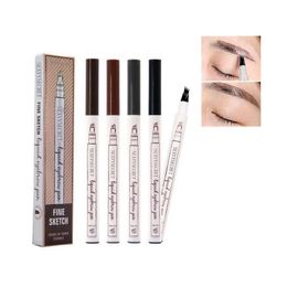 Eyebrow Enhancers Fedex Dhs New Makeup Liquid Pen Enhancer Four Head Waterproof 4 Colours Drop Delivery Health Beauty Eyes Dhjui