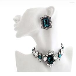 Choker Gorgeous Crystal Big Water Drop Necklace Earrings Set For Women Rhinestone Statement Collar Bridal Jewellery Sets