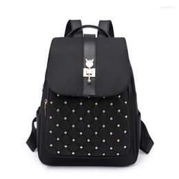 School Bags Women Luxury Backpacks Fashion Diamond Embroidery Rivet Backpack Fresh And Sweet College Style Student Bag