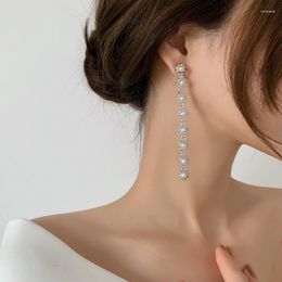 Dangle Earrings 2023 Korean Exquisite Pearl Tassel Fashion Temperament Long Simple Women's Jewelry