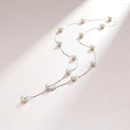 Choker Women Pearl Collarbone Necklace Girls Traveling Hiking Fashionable Tassel Pendant Decor Jewellery Birthday Gift