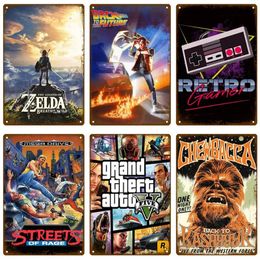 Classic Movies Tin Sign Poster Video Game Vintage Wall Posters Film Metal Signs Decorative Wall Plate Kitchen Plaque Living Romm Art Decor Accessories w01