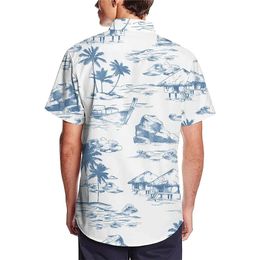 Men s Dress Shirts Shirt Graphic Aloha Coconut Tree Turndown 3D Print Outdoor Street Short Sleeves Button Down Clothing A 230707