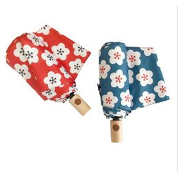 Umbrellas Automatic Umbrella UV Protection Waterproof Flower Personality Strong Stand Smart Rain Sun Cute Umbrella