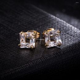 Stud Earrings Fashion 2023 Austria Crystal White Square For Women Statement Wedding Jewellery Wholesale