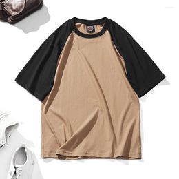 Men's T Shirts Summer Loose Pure Cotton Matching Color Net Version Short Sleeve T-shirt