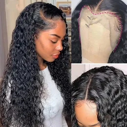 HD Transparent Lace Front Wigs Human Hair for Black Women Brazilian Water Wave Human Hair Wigs with Baby Hair