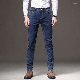 Men's Jeans 2023 Spring Classics Blue Colour Fashion Stretch Slim High Quality Casual Denim Pants Male Brand Trousers