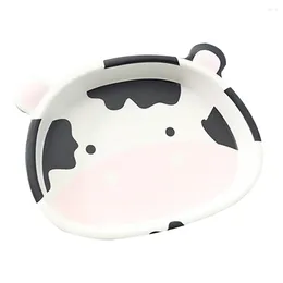 Bowls Plate Decor Cow Shaped Fiber Bowl Cereal Container Spoon Adorable Dessert Bamboo Storage Lovely Oatmeal Baby Salad