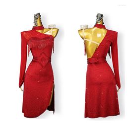 Stage Wear Latin Dance Dress Women's Adult Customized Professional Performance Competition Clothing