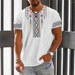 Men's T Shirts Vintage Ethnic Style Shirt Dashiki Traditional Wear Clothing Short Sleeve Casual Retro Streetwear Clothes For Men 2023