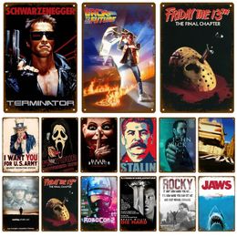 American Movie Metal Signs Vintage Movie Metal Poster Film Cinema Tin Sign Decoration For Man Cave Bedroom Cinema Wall Home Decor Living Room Art Painting w01