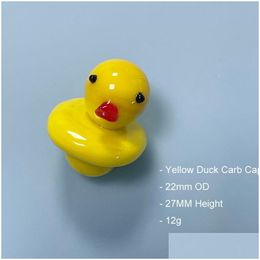 Herb Grinder 22Mm Yellow Duck Carb Cap Smoking Accessory For Quartz Banger Glass Oil Burner Bowl Drop Delivery Home Garden Household Dhhik