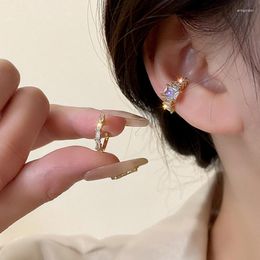 Backs Earrings 2 PCS Delicate Zircon Ear Clip Minimalist Fashion Female C Shaped Buckle Cuff No Piercings Jewelry