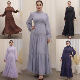 Ethnic Clothing Modest Muslim Hijab Dress For Women Summer 2023 Turkey Eid Abaya Dubai Islamic Solid Colour African Dresses Jalabiya