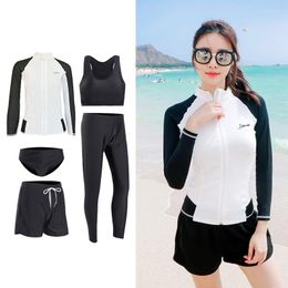 Women's Swimwear 2023 Korean Couple Diving Suit Women Men's Split Snorkelling Surfing Swimsuit Conservative Sun Protection Sports Pants