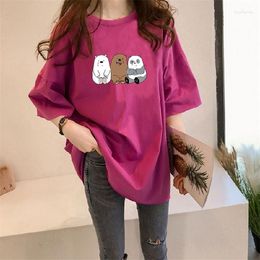 Women's T Shirts Anbenser Korean Style Summer Female T-Shirts Women Short-Sleeved Cartoon Printed Tops Harajuku Simple Basic Tee Shirt