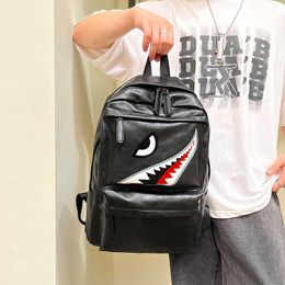 Backpack 2023 New Printed Korean Edition Pu Water Proof Large Capacity Computer Bag Bookbag Trend Casual 230708