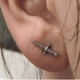 Stud Earrings Dagger Sword For Men Stainless Steel Grunge Emo Korean Gothic Jewerly