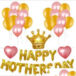 Party Decoration 1Set Happy Mothers Day Balloons Suit Theme Aluminium Foil Balloon Mother Y0622 Drop Delivery Home Garden Festive Sup Dhklr