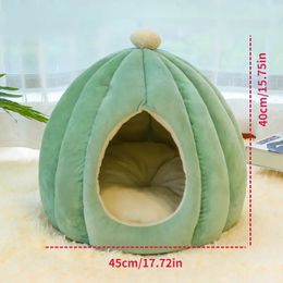 Cat Bed For Indoor Cats, Cute Pumpkin Style Cat Cave Bed Cat House Cat Tent