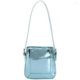 Evening Bags Women Crossbody Bag Large Capacity PU Shoulder Solid Colour Underarm Glossy Patent Leather Simple Female Commuter Handbag