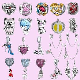 925 sterling silver charms for Jewellery making for pandora beads Colour Pendant Animal Panda Owl High Heels charm