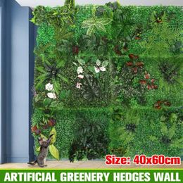 Decorative Flowers 40x60cm Artificial Plastic Green Plant Wall Background Lawns Carpet Landscaping Lawn Door Shop Backdrop Image Grass